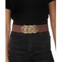 Round-Buckle Stretch Belt