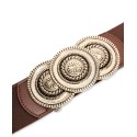 Round-Buckle Stretch Belt