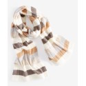 Women's Cashmere Ribbed Striped Scarf