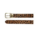 Women's Haircalf Leopard and Smooth Genuine Leather Reversible Belt