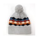 Men's Jacquard Knit Cuff Pom Beanie Hat