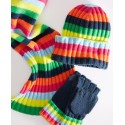 Women's Striped Wide-Ribbed Scarf