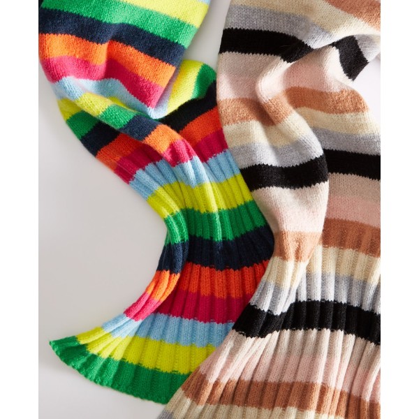 Women's Striped Wide-Ribbed Scarf