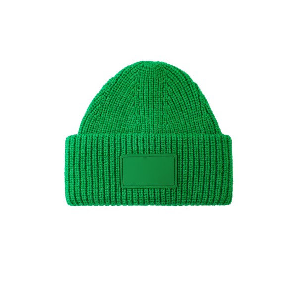 Women's Classic Ribbed Tonal Patch Cuff Beanie