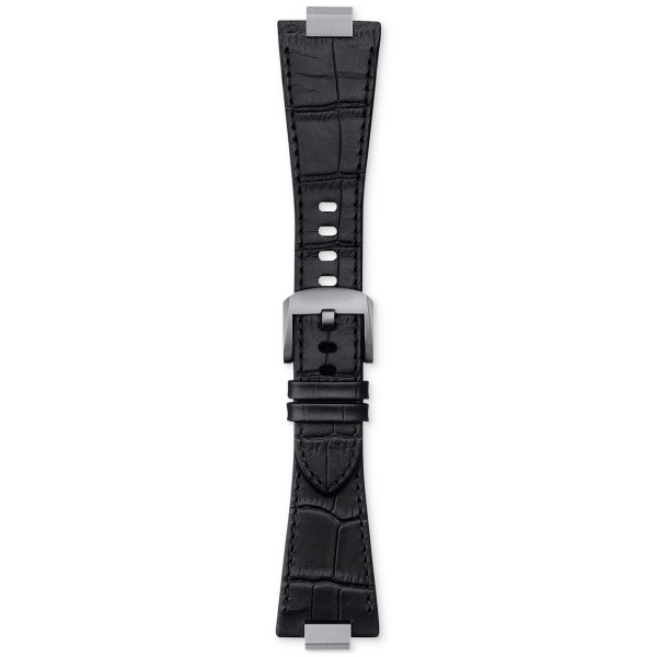 Interchangeable Black Leather Watch Strap