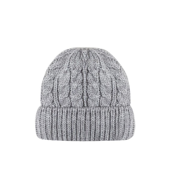 Women's Cable Knitted Beanie Hat with Fleece Lining